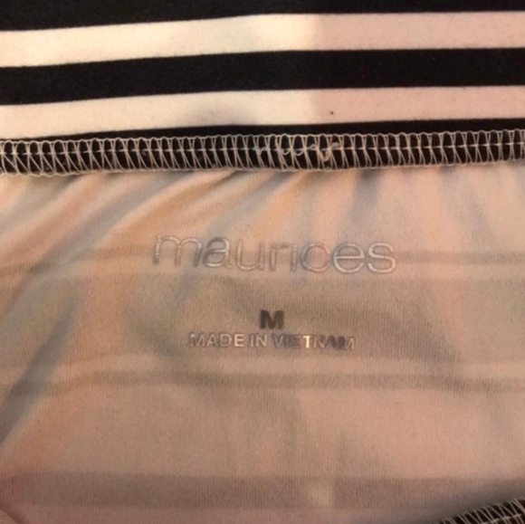 Maurices black and white stripe maxi skirt with slit Medium - Picture 4 of 4